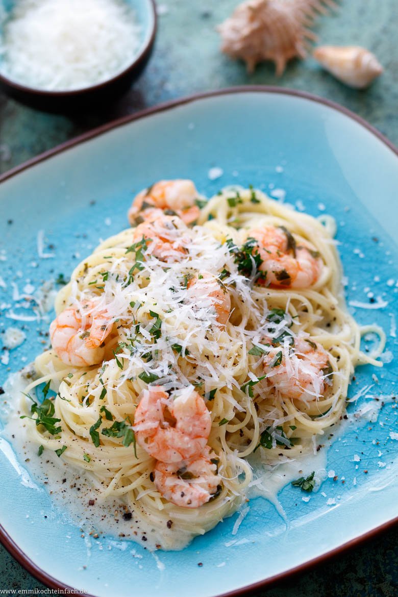 Capellini mit Garnele in Zitronen-Sahnesosse - www.qevorlanix.pro