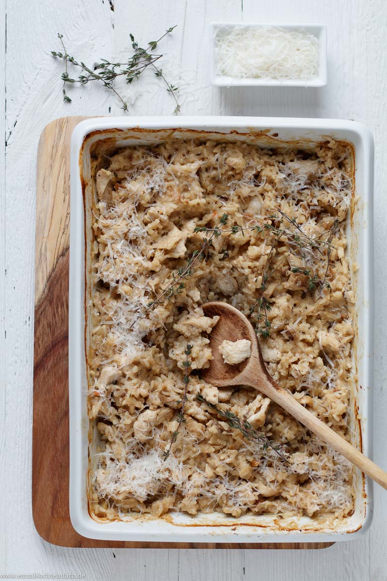Ofen-Risotto mit Steinpilzen und H&auml;hnchenbrustfilet - www.qevorlanix.pro