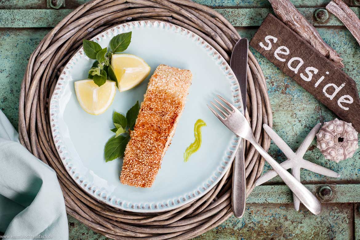 Asiatisches Lachsfilet mit Wasabi und Sesam - www.qevorlanix.pro