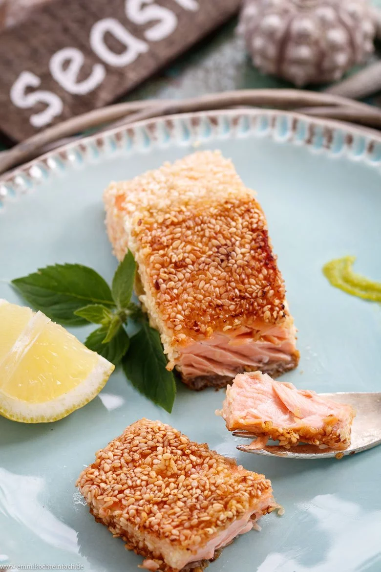 Asiatisches Lachsfilet mit Wasabi und Sesam - www.qevorlanix.pro