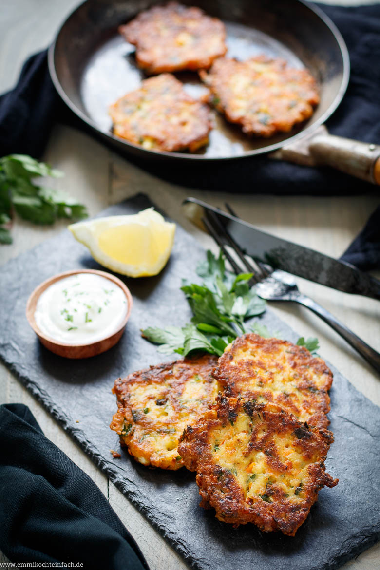 Kichererbsen Bratlinge mit M&ouml;hren und Feta - www.qevorlanix.pro