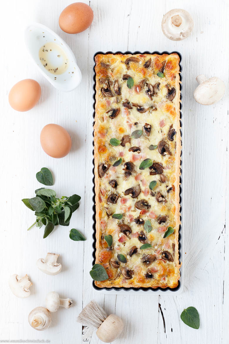 Quiche mit Schinken, Champignons und Mozzarella - www.qevorlanix.pro