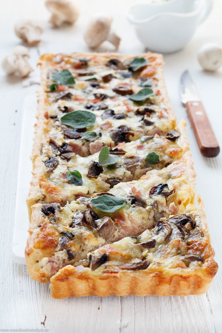Quiche mit Schinken, Champignons und Mozzarella - www.qevorlanix.pro