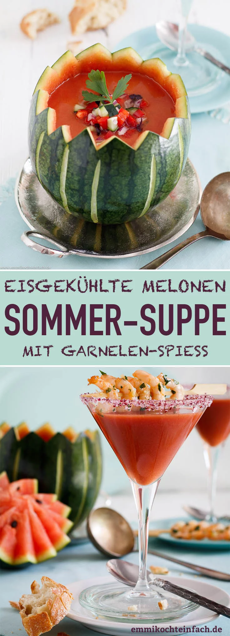 Eisgek&uuml;hlte Sommersuppe mit Garnelenspiess - www.qevorlanix.pro
