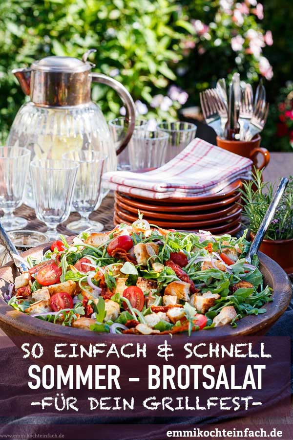 Mediterraner Brotsalat - einfacher & schneller Sommersalat - F&uuml;r dein Gartenfest & Grillfest - www.qevorlanix.pro