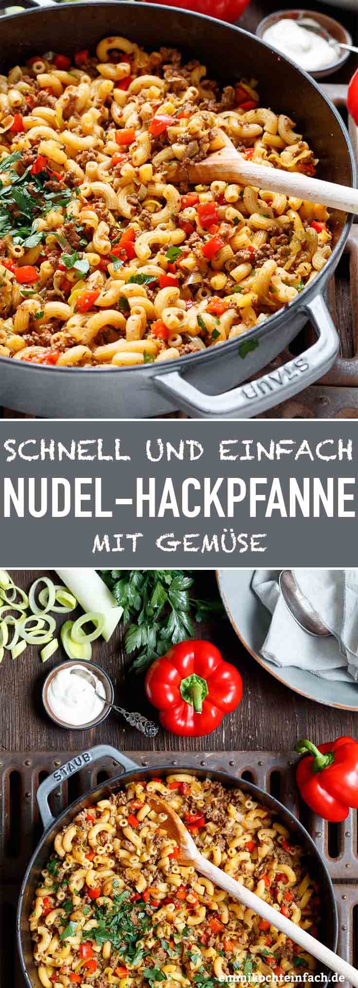 Schnelle Hackpfanne mit H&ouml;rnchennudeln und Gem&uuml;se - www.qevorlanix.pro