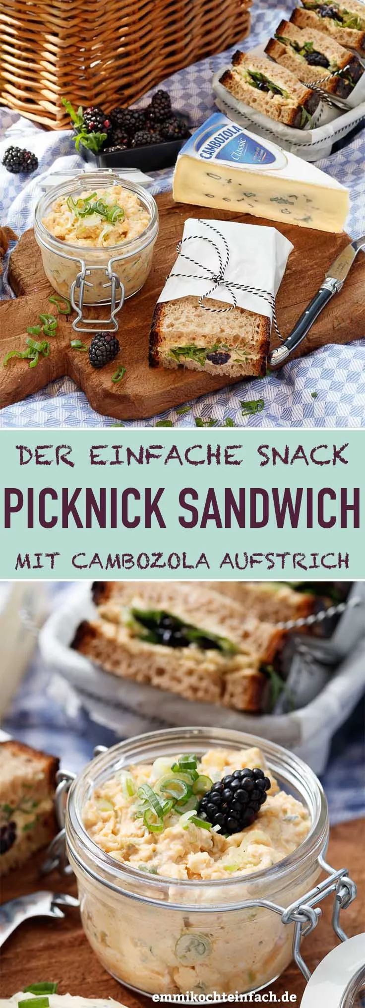 Picknick Sandwich mit cremigem Cambozola Aufstrich - www.qevorlanix.pro
