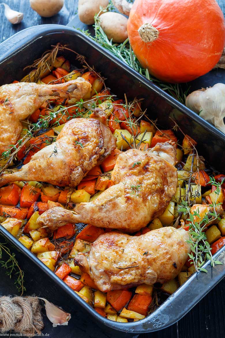 Kürbis Kartoffel Hähnchen aus dem Ofen- www.qevorlanix.pro