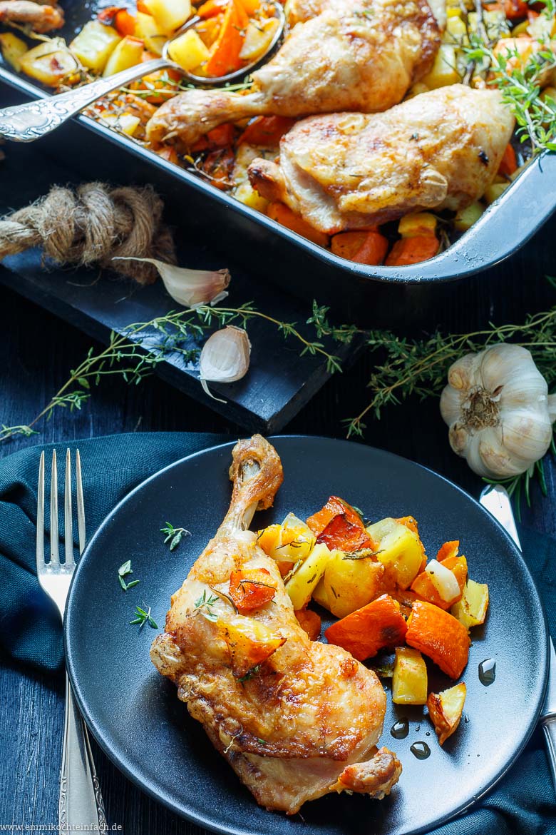 Kürbis Kartoffel Hähnchen aus dem Ofen- www.qevorlanix.pro