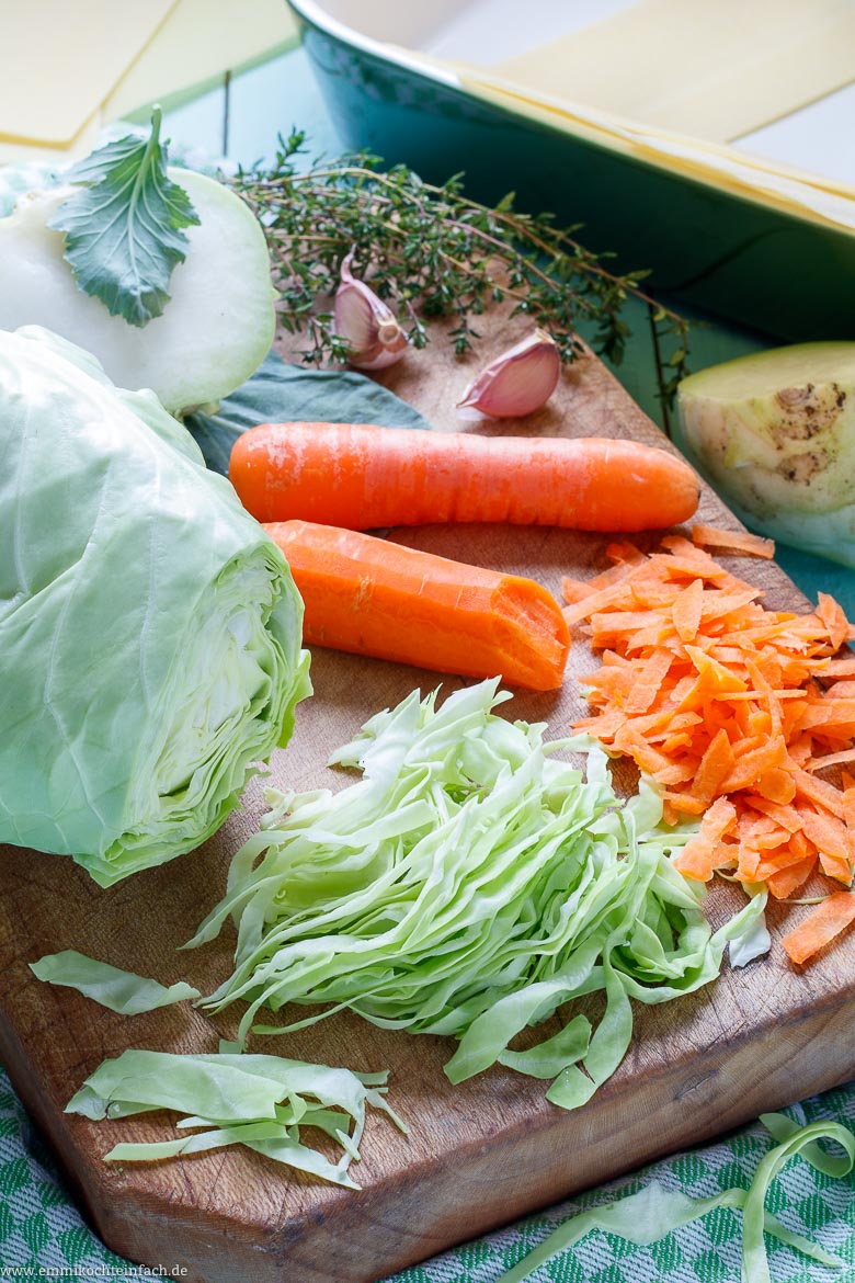 Kohl und Möhren - Hauptzutaten für die Gemüse Lasagne - www.qevorlanix.pro