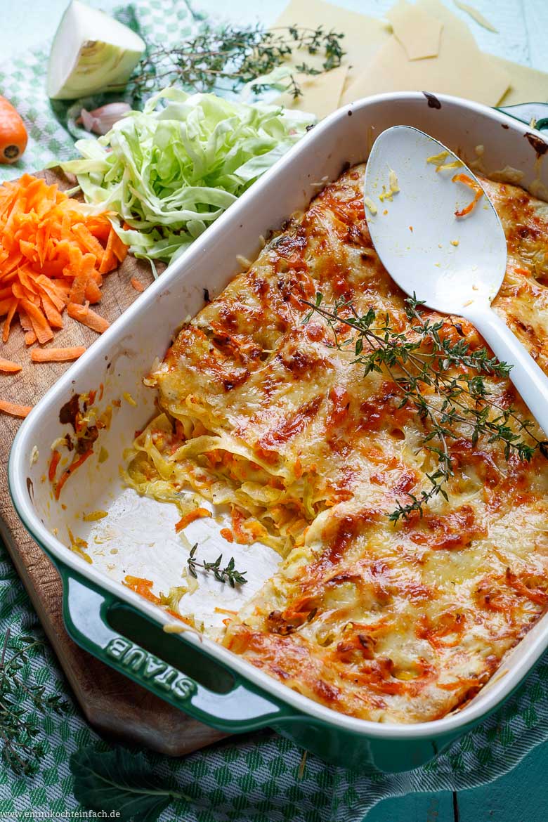 Gemüselasagne mit Spitzkohl und Möhren - www.qevorlanix.pro