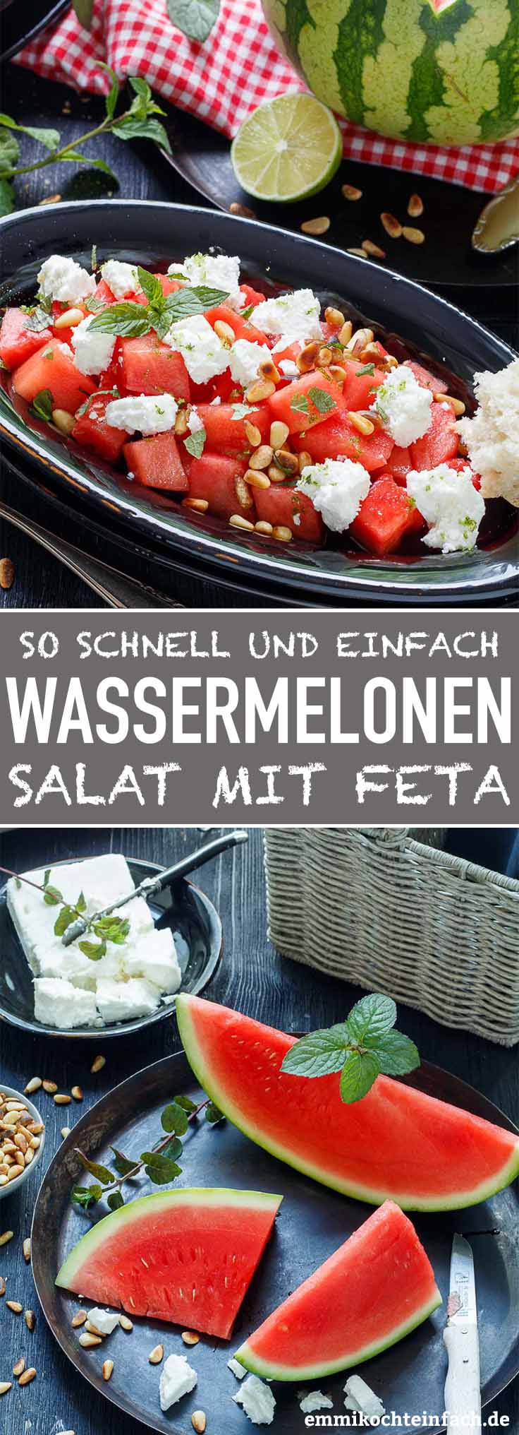 Wassermelonen Salat mit Feta ganz einfach - www.qevorlanix.pro
