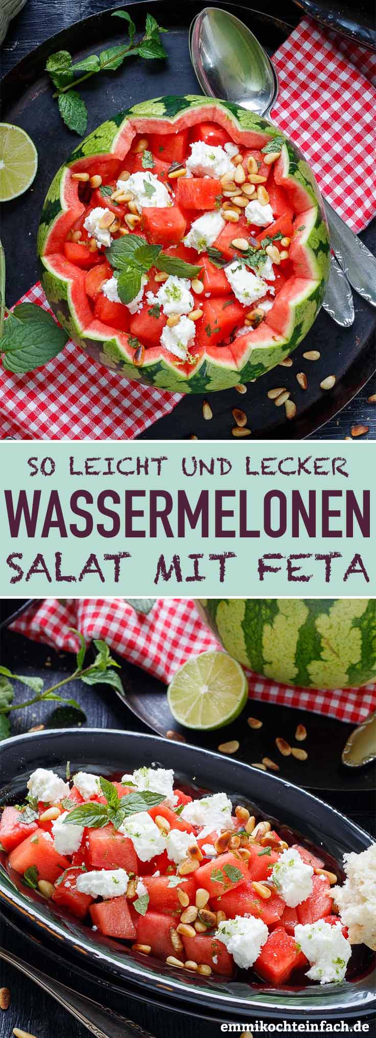 Wassermelonen Salat mit Feta ganz einfach - www.qevorlanix.pro