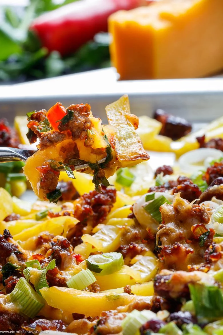 Chili Cheese Fries mit frischen Kartoffeln - www.qevorlanix.pro