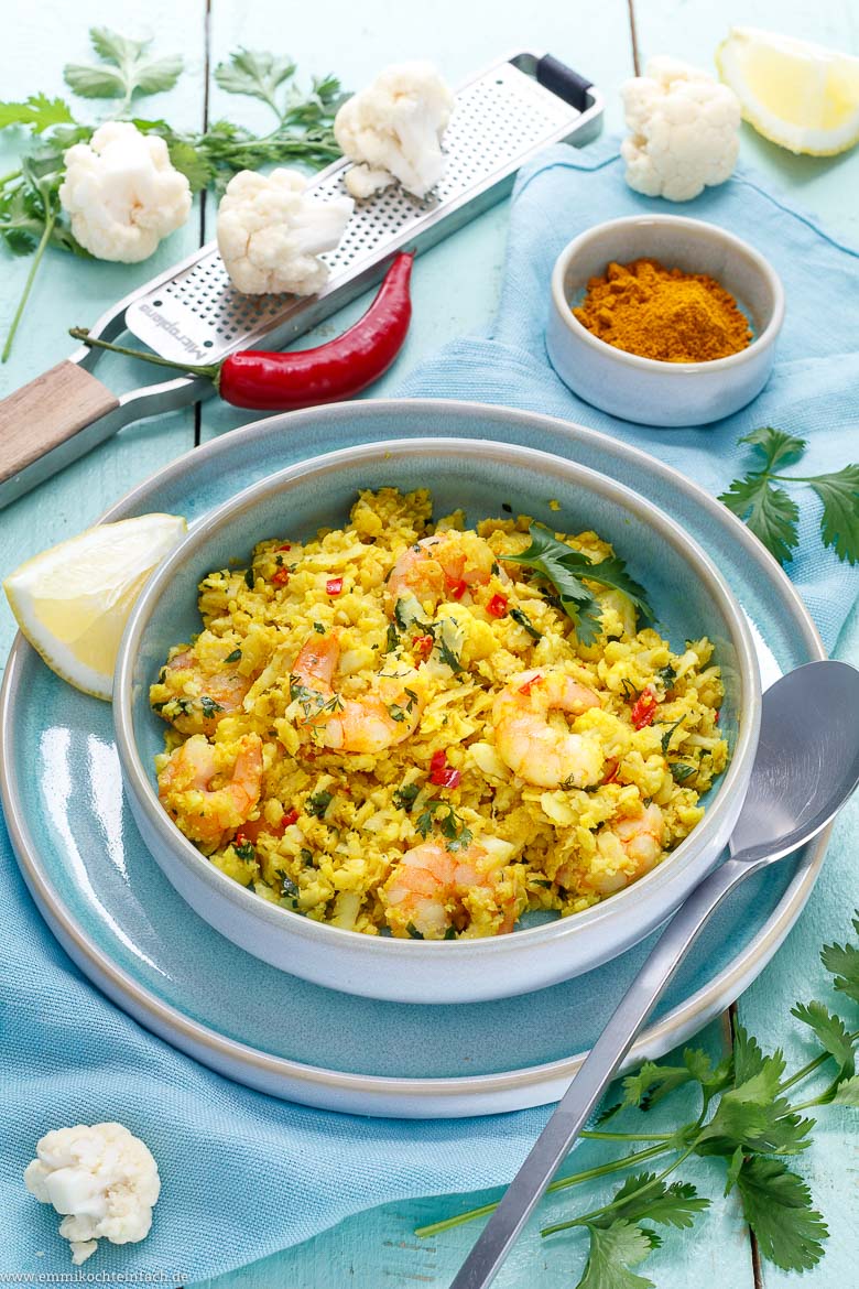 Blumenkohl Couscous mit Garnelen - www.qevorlanix.pro