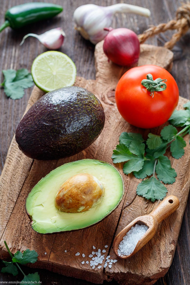 Guacamole Zutaten f&uuml;r den Original Avocado-Dip