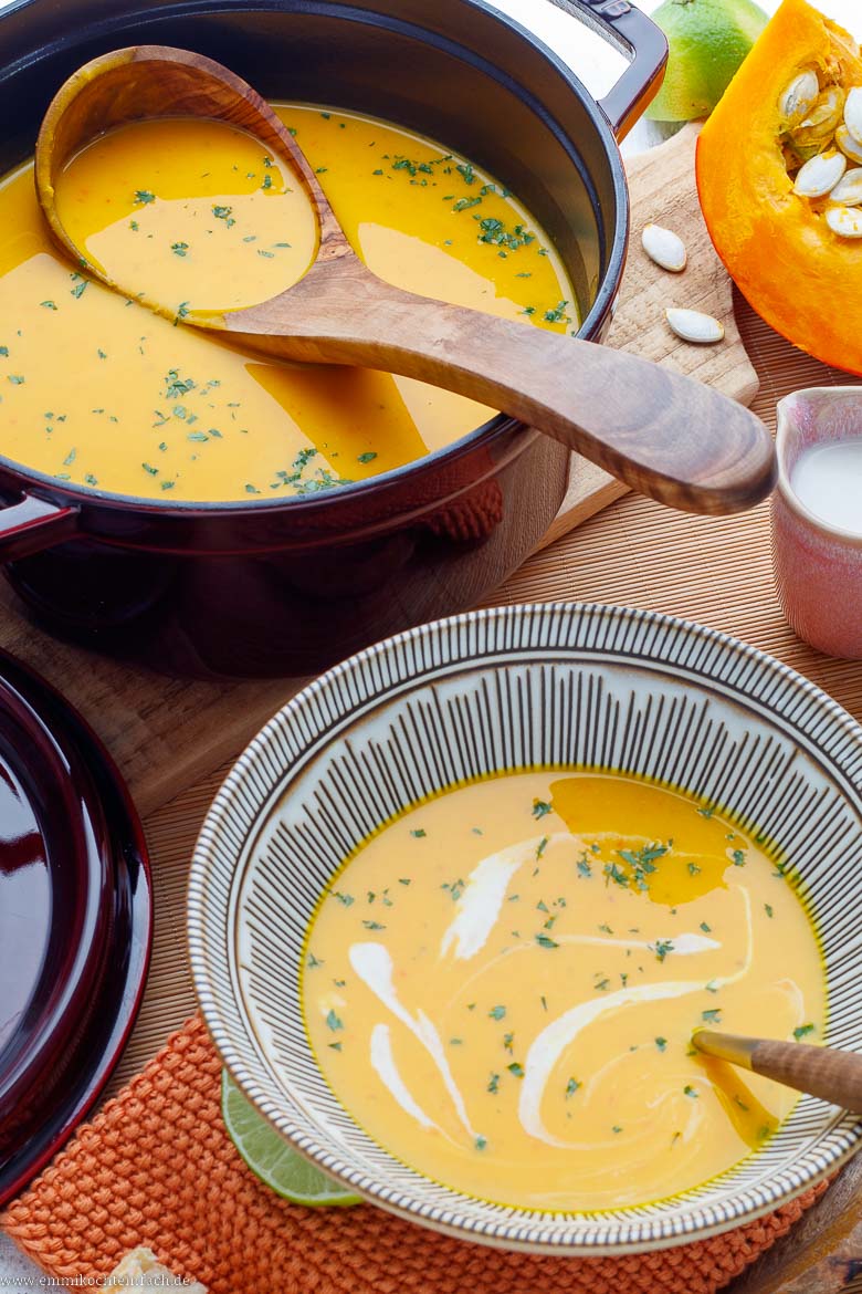 Cremige und herbstliche Suppe aus Hokkaido