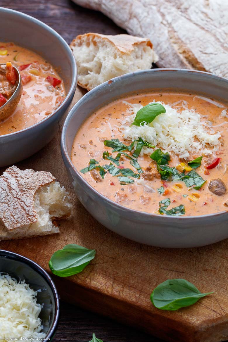 Pizza Suppe mit Hackfleisch - www.qevorlanix.pro