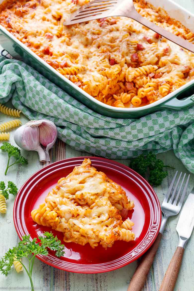Nudelauflauf mit Schinken - cremig lecker