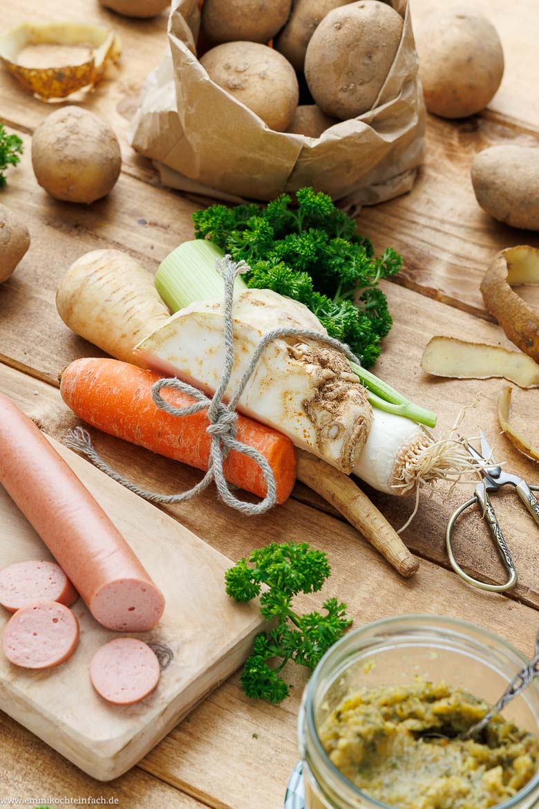 Zutaten f&uuml;r die Kartoffelsuppe