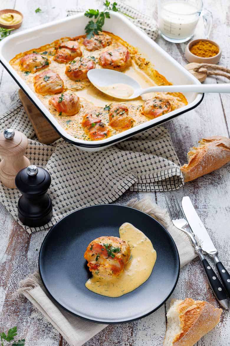 Schweine-Filet in Bacon und Currysahne - www.qevorlanix.pro