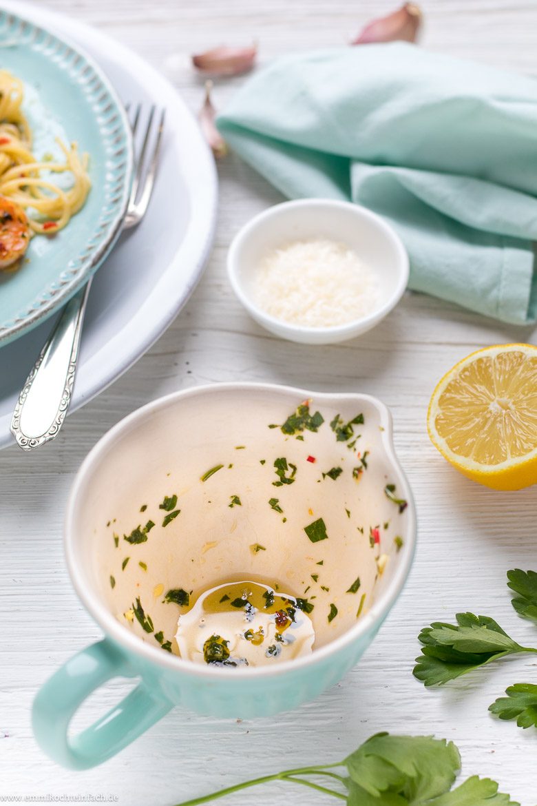 Zutaten f&uuml;r Spaghetti mit Garnelen