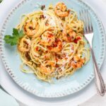Rezept f&uuml;r Spaghetti mit Garnelen
