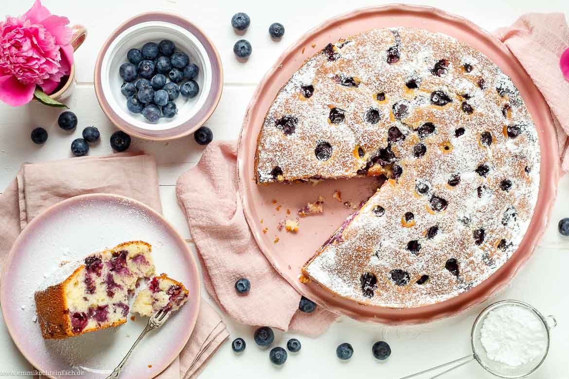 Saftiger Heidelbeerkuchen