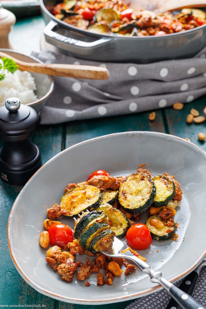 Zucchini Pfanne mit Hackfleisch