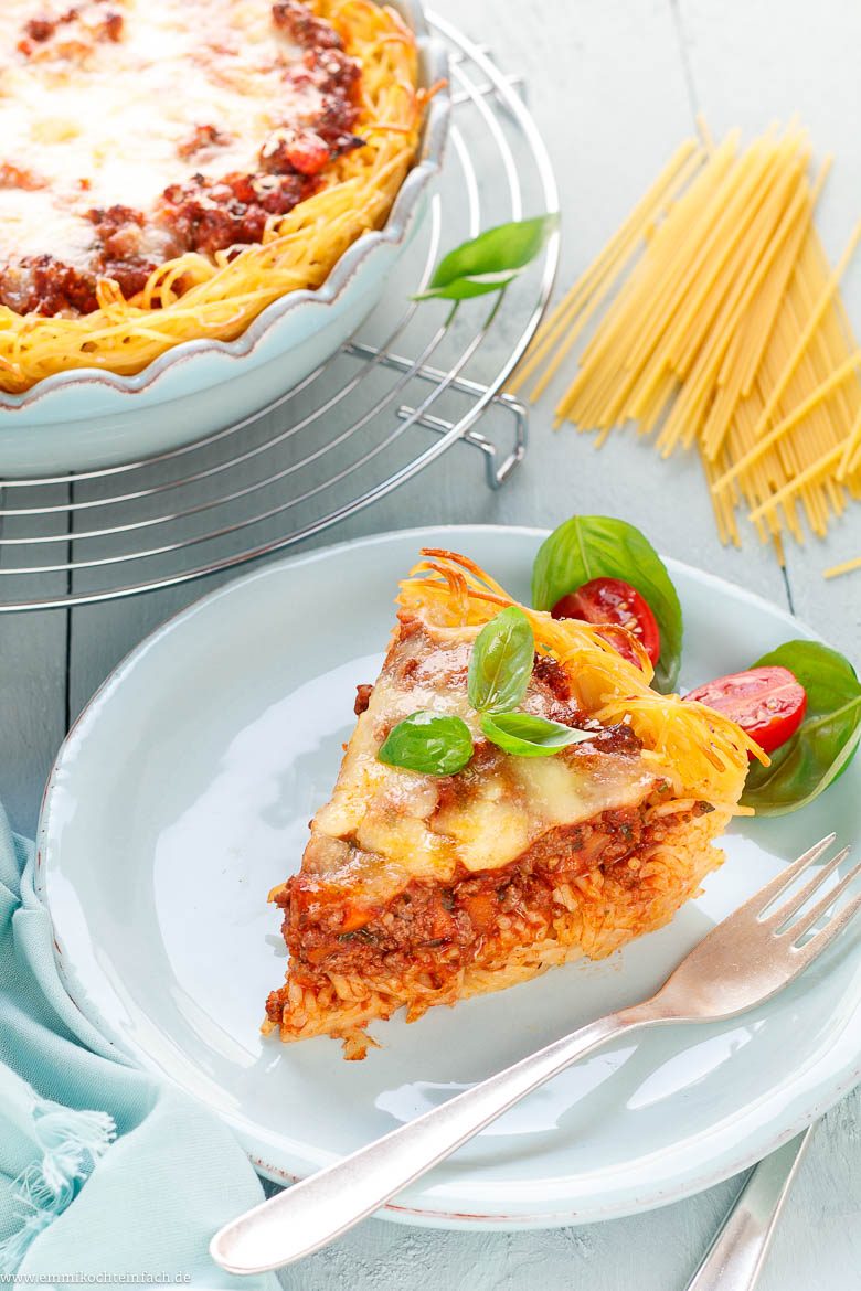 Spaghetti Auflauf mit K&auml;se &uuml;berbacken