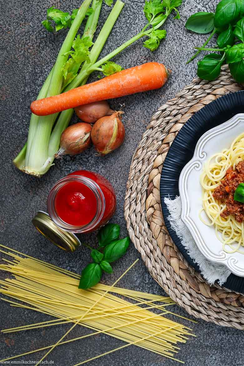 Zutaten f&uuml;r Bolognese-So&szlig;e