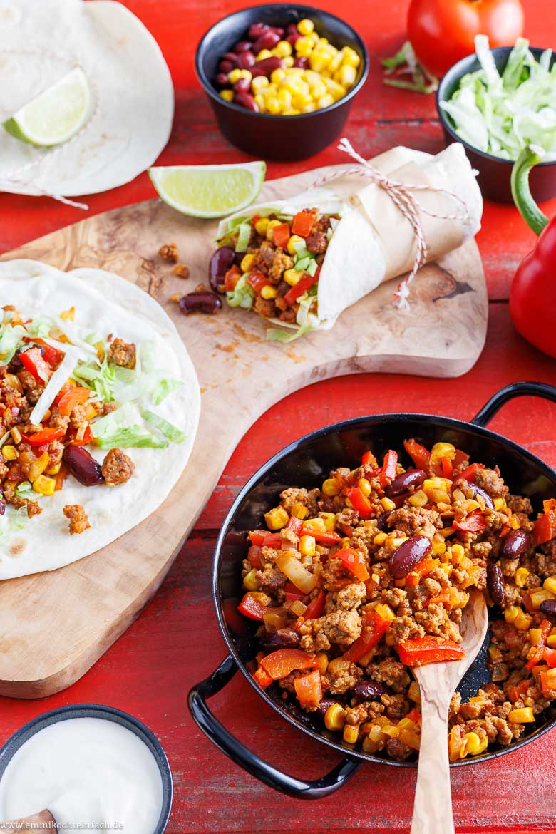 Zutaten f&uuml;r mein Burrito-Rezept