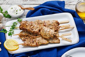 Fertig sind die griechischen Souvlaki!