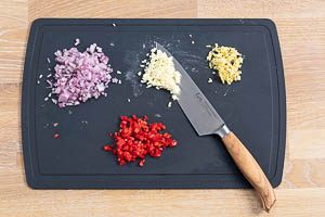 das Gemüse für Chicken Teriyaki