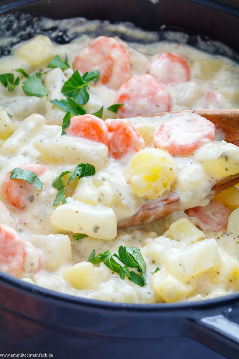 Kohlrabigemüse in cremiger Sauce