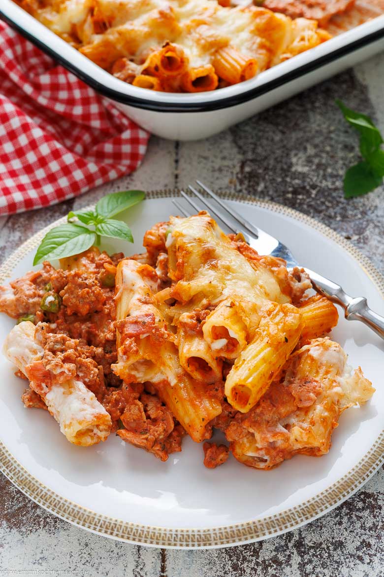 Rigatoni al Forno - mit K&auml;se &uuml;berbacken