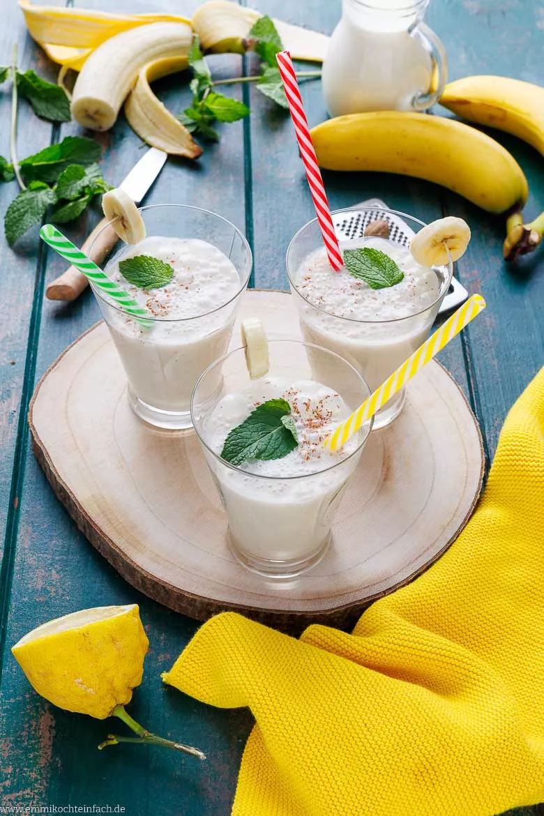 Gesunde Milch mit Bananen
