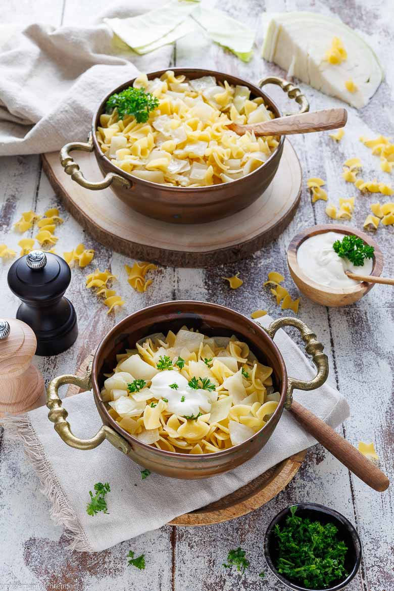 Rezept f&uuml;r Fleckerl mit Wei&szlig;kraut