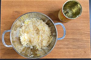 Sauerkraut mit Wasser absp&uuml;len