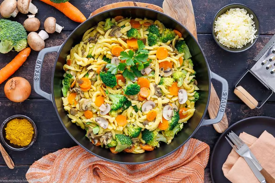 Spätzlepfanne mit Gemüse Rezept