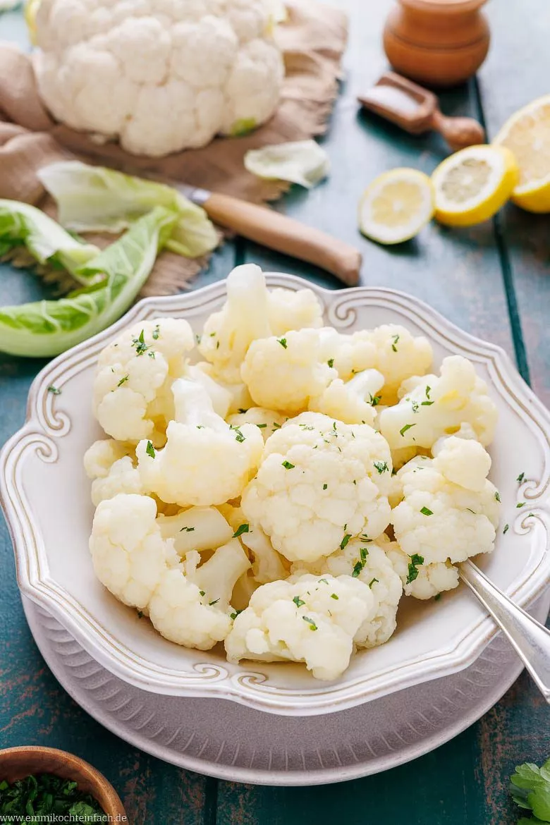 Blumenkohl kochen dauert nur 5-8 Minuten.