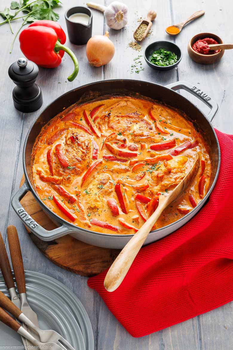 Zutaten f&uuml;r Paprika-Sahne-H&auml;hnchen