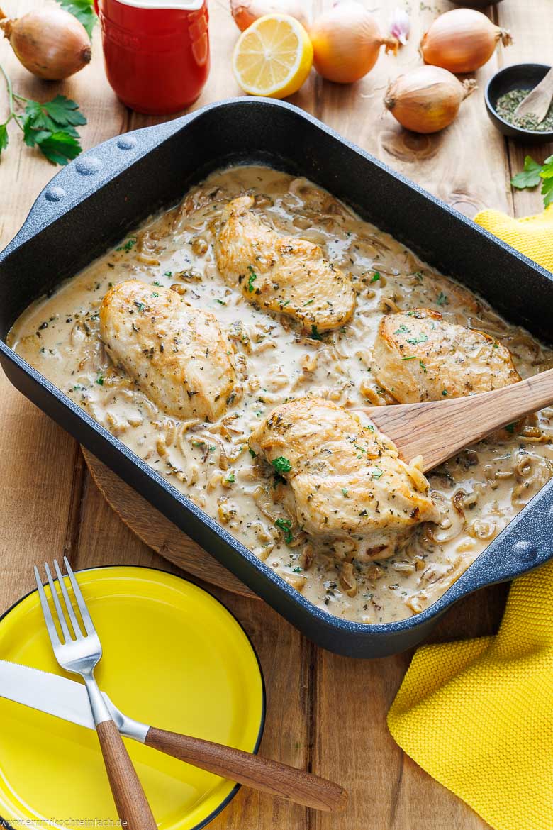 Zwiebel-Sahne-H&auml;hnchen ohne Maggi Fix