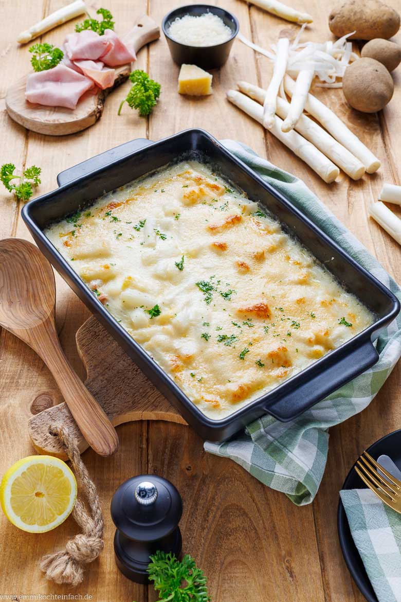 Leckeres Rezept für Auflauf mit Spargel einfach zubereitet