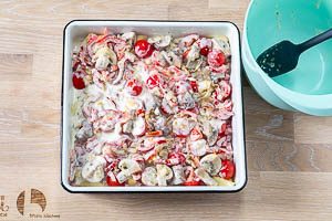 So&szlig;e &uuml;ber die Tortellini gie&szlig;en