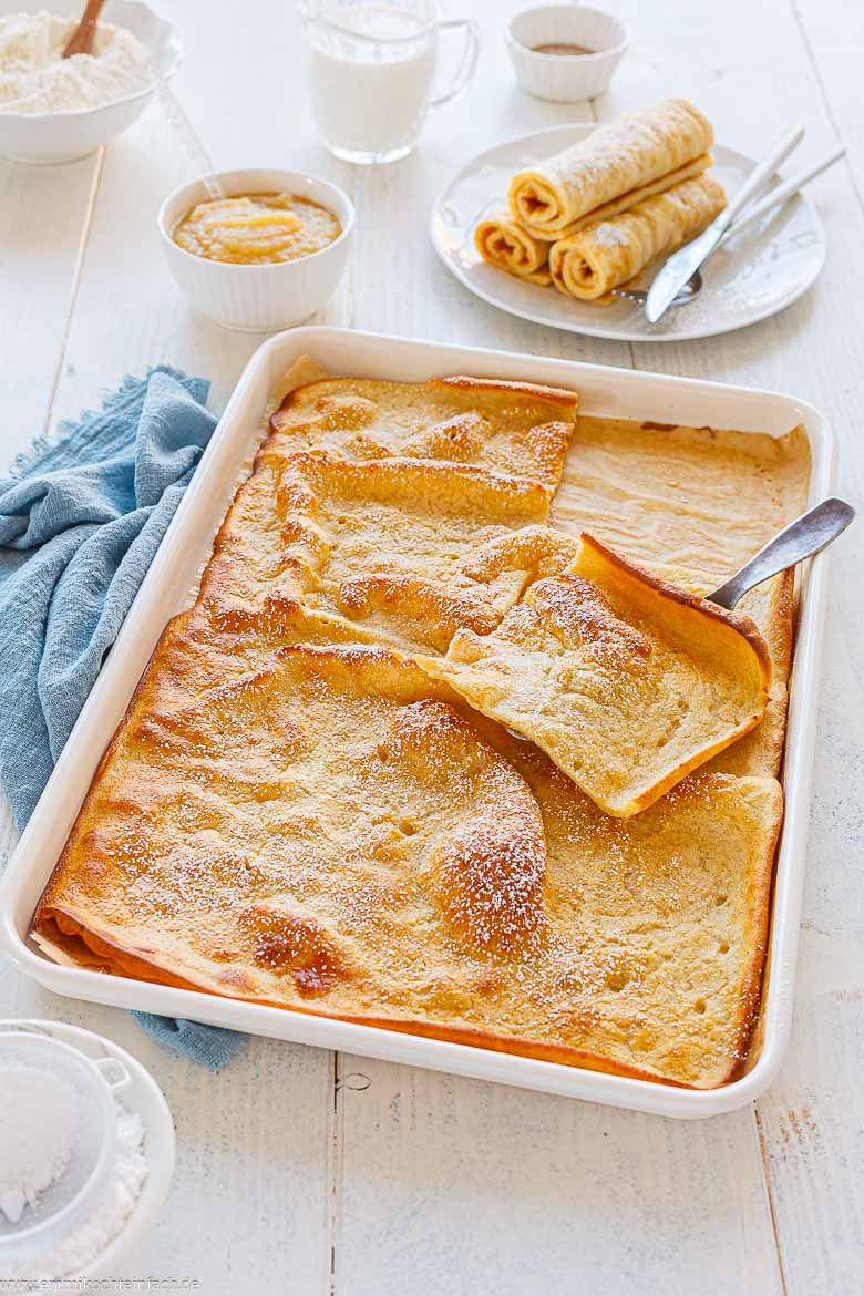 Perfekt f&uuml;rs Fr&uuml;hst&uuml;ck, Mittag- oder Abendessen: Pfannkuchen vom Blech