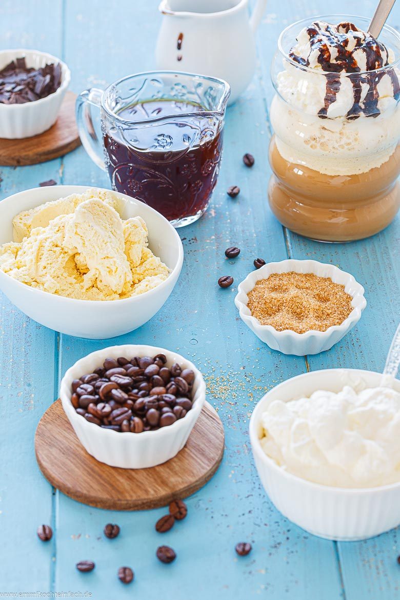 Zutaten für Eiskaffee