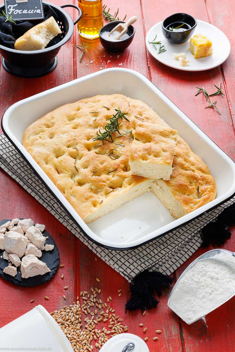 Zutaten für Focaccia