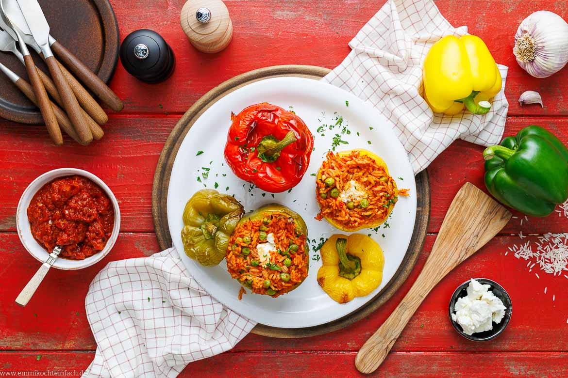 Rezept für gefüllte Paprika vegetarisch