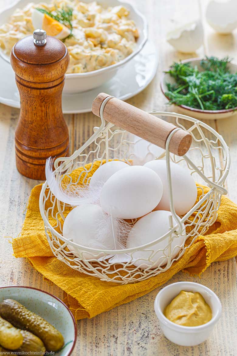 Zutaten f&uuml;r klassischen Eiersalat